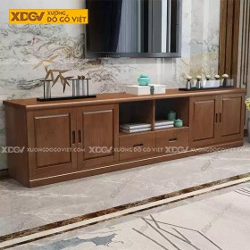 Mẫu Kệ Tivi Veneer Gỗ Xoan Đào Cánh Pano Hiện Đại