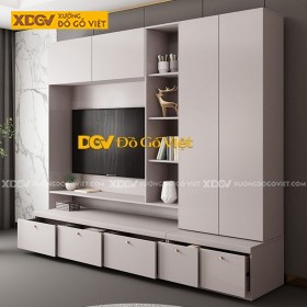 Kệ Gỗ Công Nghiệp Nhiều Ngăn Để Đồ Trang Trí Kèm Kệ Tivi