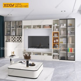 Kệ Công Nghiệp Khung Nhôm Cánh Kính Kệ Trang Trí Kèm Kệ Tivi