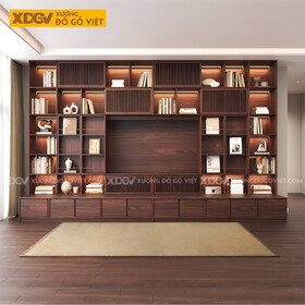 Kệ Tivi Óc Chó Kết Hợp Tủ Cánh Trượt Nhiều Hộc Đựng Tiện Lợi