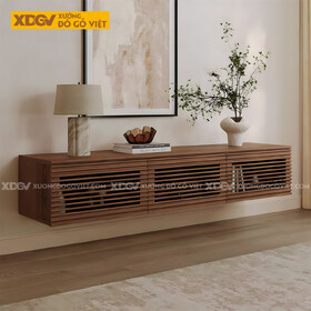 Kệ Treo Tường Tivi Gỗ Sồi Hiện Đại Thanh Nan Ngang Độc Đáo