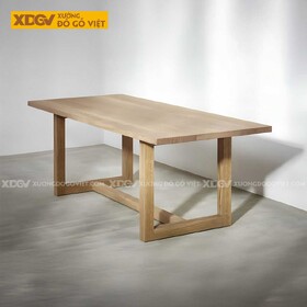Mẫu Bàn Gỗ Sồi Mỹ Chân Hình Chữ U Thanh Giằng Giữa Vững Chắc