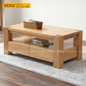 Mẫu Bàn Trà Sofa Chân Dày Vững Chãi 2 Tầng Phối Ngăn Kéo
