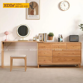 Mẫu Bàn Trang Điểm Cho Phòng Khách Gỗ Sồi Dáng Vuông Mở Rộng