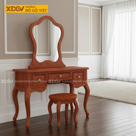 Mẫu Bàn Trang Điểm Để Phòng Ngủ Gỗ Gõ Đỏ Chân Uốn Nghệ Thuật