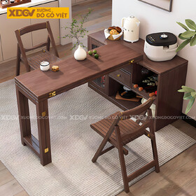 Mẫu Bộ Bàn Ăn Gỗ Sồi Thông Minh Gấp Gọn Đa Năng Linh Hoạt