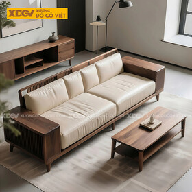 Mẫu Bộ Sofa Gỗ Óc Chó Sang Trọng Thiết Kế Tay Hộp Thanh Nan
