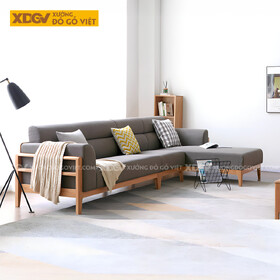 Mẫu Ghế Sofa Gỗ Sồi Thịt Dáng Thấp Bọc Nệm Dày Chất Lượng