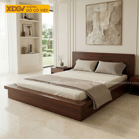 Mẫu Giường Ngủ Hiện Đại Gỗ Sồi Chân Bệt Dáng Hộp Tối...