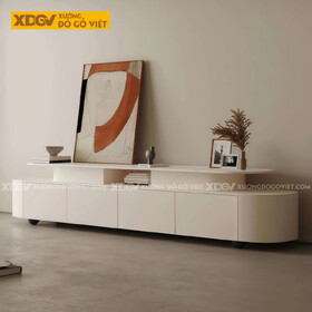 Mẫu Kệ Để Tivi Trưng Bày Gỗ Cao Su Thiết Kế 2 Tầng Độc Đáo