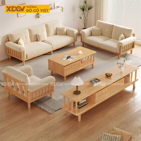 Mẫu Sofa Cao Su Hiện Đại Khung Nan Gỗ Bọc Nệm Dày Cao Cấp