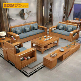 Mẫu Sofa Phòng Khách Gỗ Gõ Đỏ Á Đông Tay Vịn Lưu Trữ Bo Cong