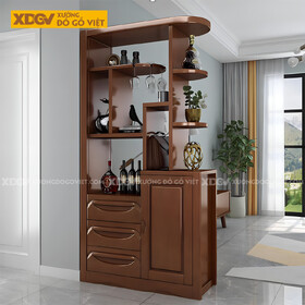 Mẫu Tủ Bảo Quản Rượu Gỗ Cao Su Đa Năng Đi Kèm 3 Ngăn Kéo Lớn