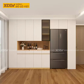 Mẫu Tủ Chén Bát Nhà Bếp Gỗ MDF Lưu Trữ Lớn Tối Ưu Diện Tích