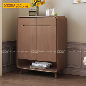 Mẫu Tủ Để Giày Gỗ Cao Su Bo Cạnh Mềm Mại Tay Nắm Âm Độc Đáo