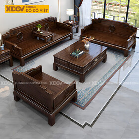 Sofa Gỗ Lim Trung Hoa Họa Tiết Khắc Phượng Hoàng Và Mẫu Đơn