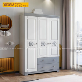 Tủ Áo Quần Gỗ Cao Su Đẹp Hiện Đại Kẻ Chỉ Họa Tiết Đa...