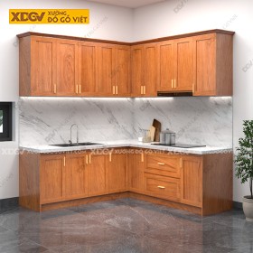 Tủ Bếp Gỗ Veneer Gõ Đỏ X6812