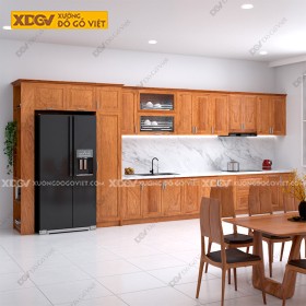 Tủ Bếp Gỗ Veneer Gõ Đỏ X6973