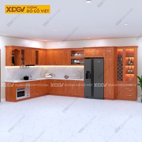 Tủ Bếp Gỗ Veneer Sồi X6713