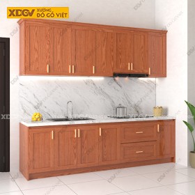 Tủ Bếp Gỗ Veneer Sồi X6810