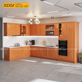 Tủ Bếp Gỗ Veneer Sồi X6970