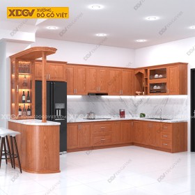 Tủ Bếp Gỗ Veneer Sồi X7000