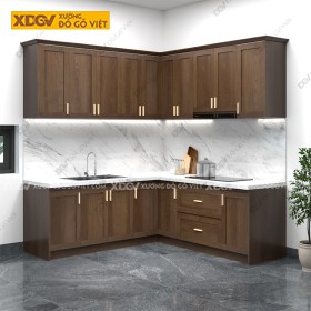 Tủ Bếp Gỗ Veneer Sồi X7053