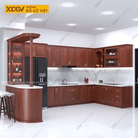 Tủ Bếp Gỗ Veneer Xoan Đào X6999