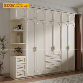 Tủ Đựng Quần Áo Cao Su Cánh Oval Tay Nắm Đồng Sang Trọng