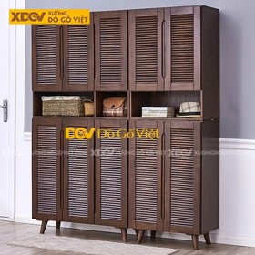 Tủ Giày Dép 2 Tầng Chất Liệu Gỗ Căm Xe Tự Nhiên