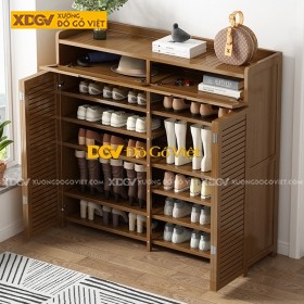 Tủ Chứa Giày Dép Gỗ Căm Xe Cánh Mở Lá Sách