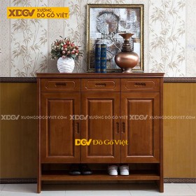Tủ Giày Dép Gỗ Sồi Màu Nâu Cánh Pano