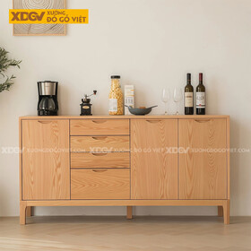 Tủ Lưu Trữ Chén Bát Dáng Hộp Vuông Phối Tủ Kèm Hệ Ngăn Kéo