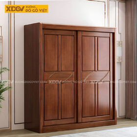 Tủ Quần Áo Lim Á Đông Đương Đại 2 Cánh Lớn Cửa Lùa Họa Tiết