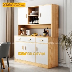 Tủ Trưng Bày Rượu Gỗ Công Nghiệp Có Quầy Chứa Đồ