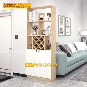 Tủ Đựng Rượu Đẹp Gỗ Công Nghiệp Kèm Kệ Rượu Vang
