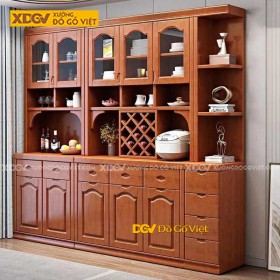 Tủ Rượu Gỗ Sồi Thiết Kế Đa Tầng Kệ Tối Ưu Công Năng