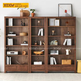 Tủ Sách Hiện Đại Gỗ Sồi Mỹ Thiết Kế Kệ Mở Phân Tầng Tiện Lợi