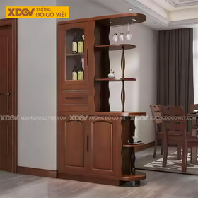 Tủ Trưng Bày Rượu Gỗ Cao Su Thiết Kế Hiện Đại Kệ Mở Đa Tầng